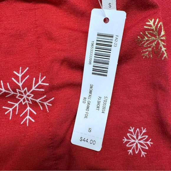 Soma Red Snowflake Print Pajama Shorts NWT - Picture 5 of 6